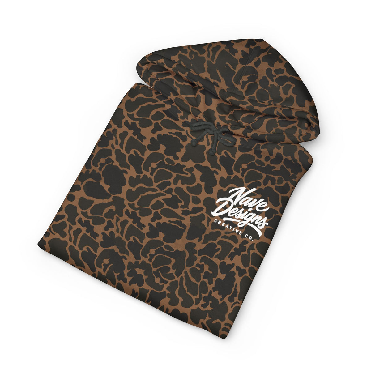 Camo Script Hoodie — 'Nave Designs Creative Co.' Graphic Pullover