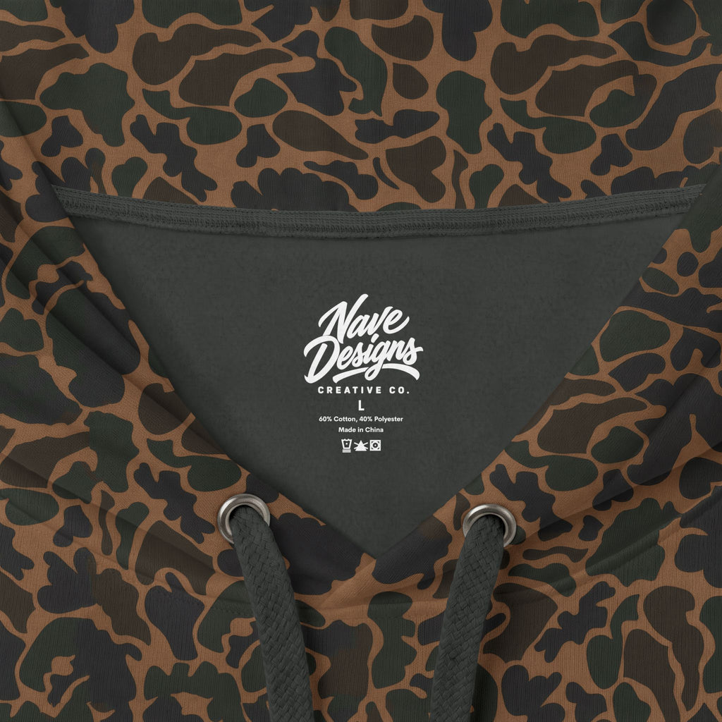 Camo Script Hoodie — 'Nave Designs Creative Co.' Graphic Pullover
