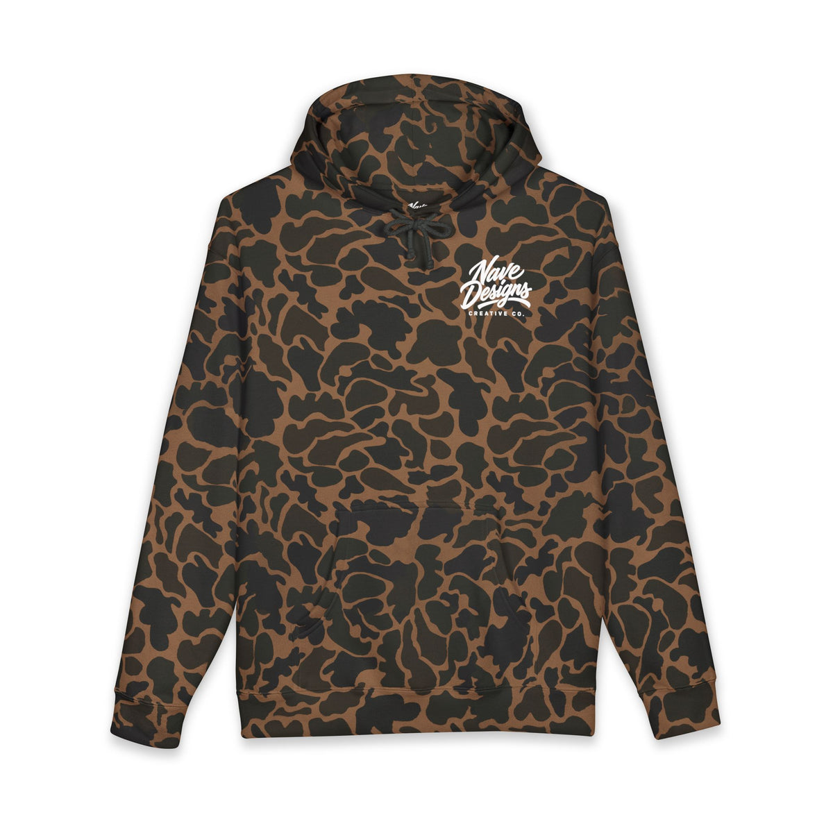 Camo Script Hoodie — 'Nave Designs Creative Co.' Graphic Pullover