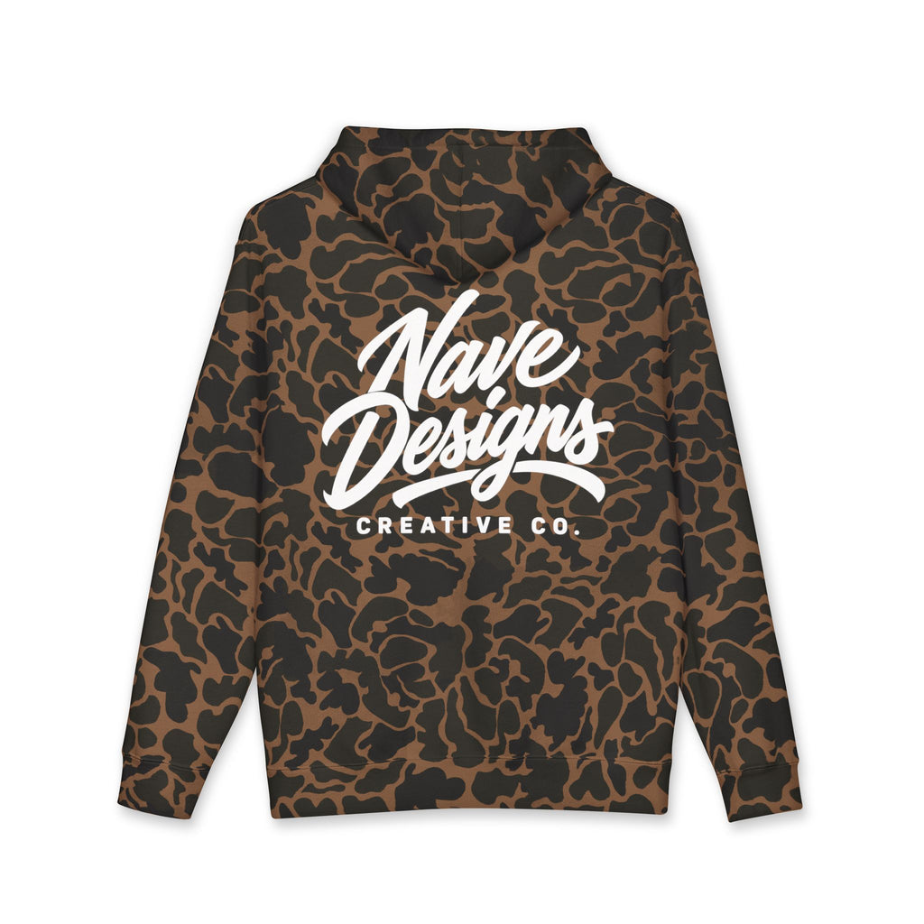 Camo Script Hoodie — 'Nave Designs Creative Co.' Graphic Pullover