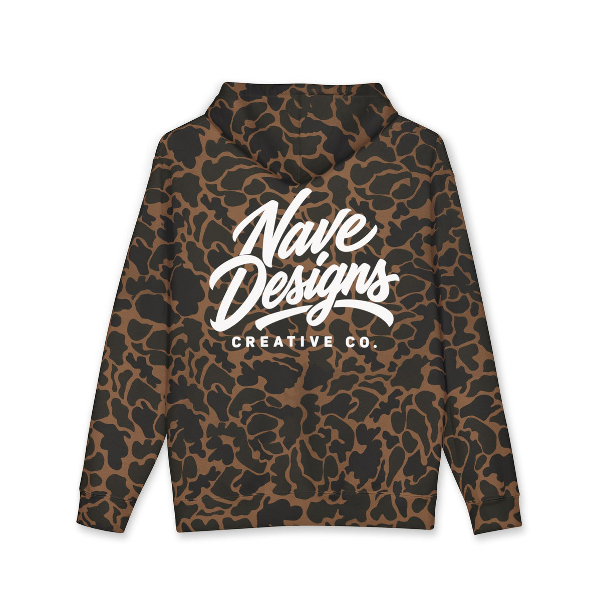 Camo Script Hoodie — 'Nave Designs Creative Co.' Graphic Pullover