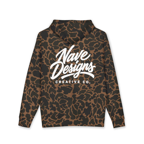 Camo Script Hoodie — 'Nave Designs Creative Co.' Graphic Pullover